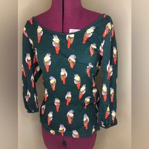 Anthropologie Large Hummingbird Off the Shoulder T-Shirt